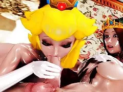 Princesa xxx mujeres zorras peach es follada por transexual