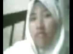 Indonesia-hiyab hijab beso y exprimido