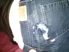 Putas hot xxx esposa me jerks off... cum todo sobre su levis
