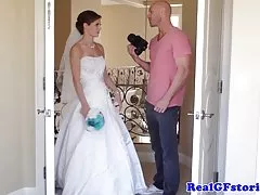 Impresionante novia facialized por su fotógrafo