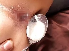 Chica sexo anal pormo japonesa pedos anal creampie en una cuchara y come